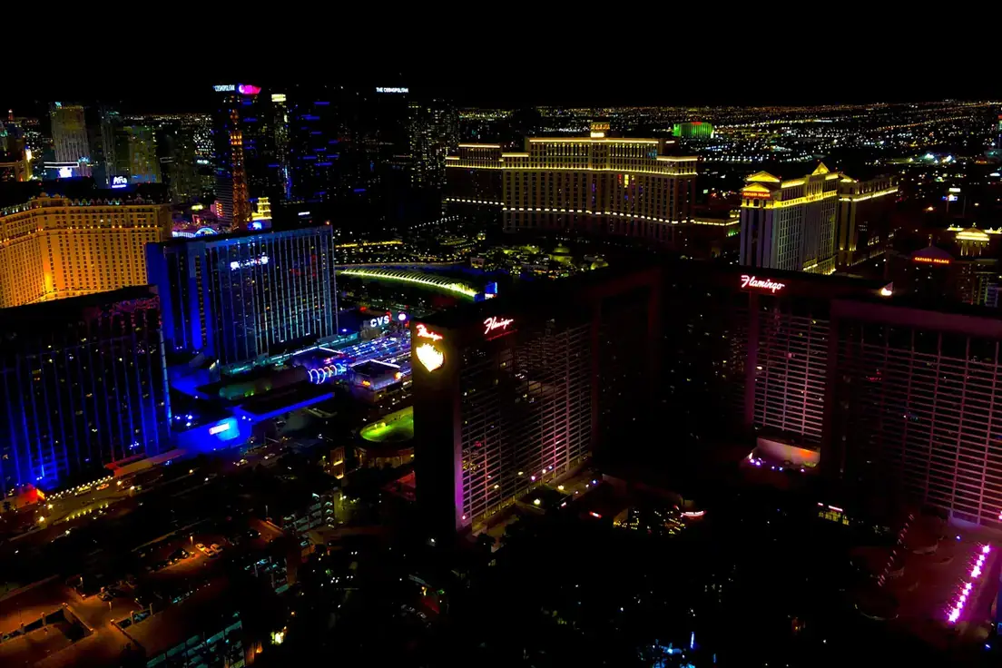 Las Vegas Strip lit up after dark