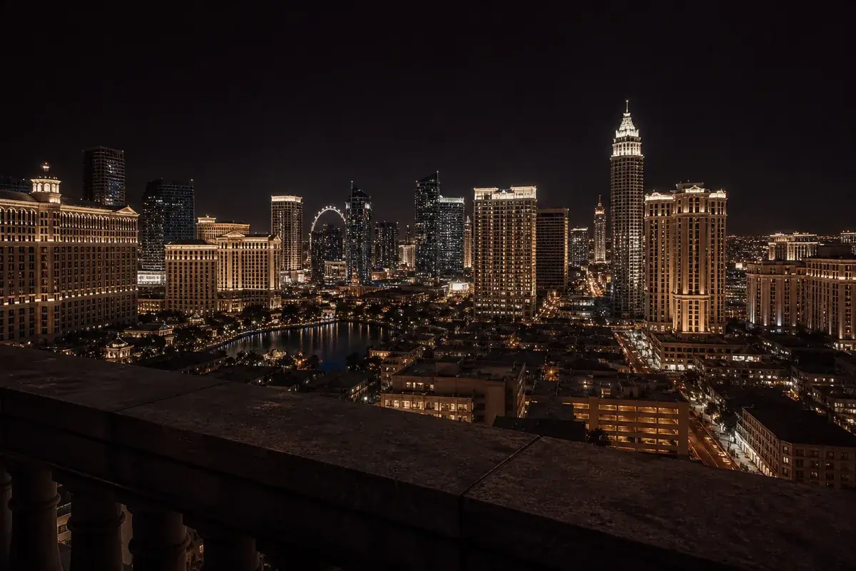 Las Vegas Strip lit up after dark