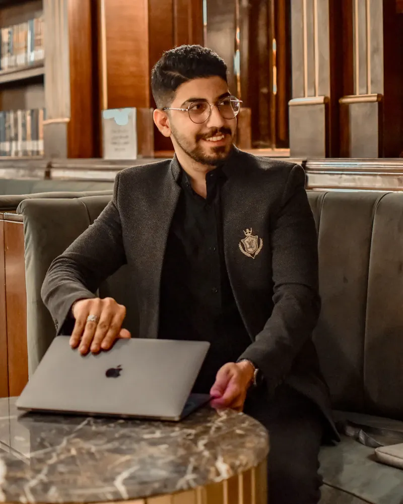 Man in a relaxed upscale suburban setting